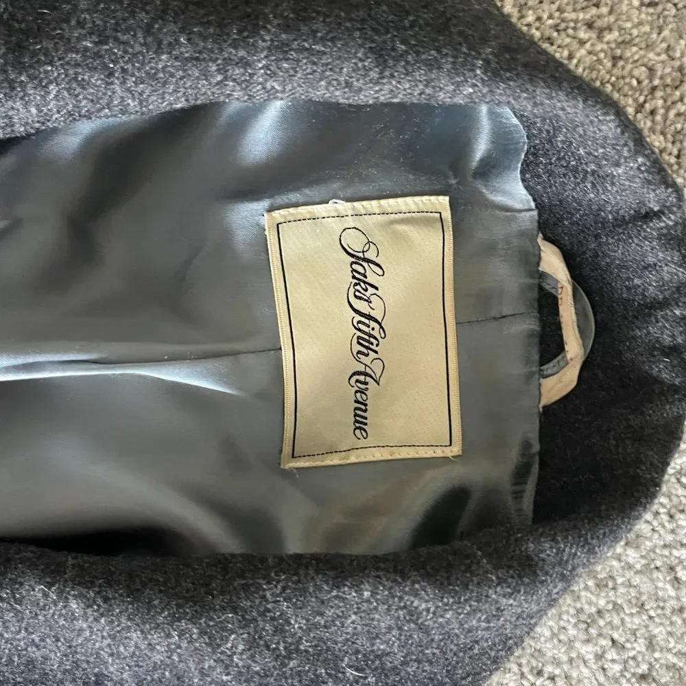 Saks Fifth Avenue Long Wool Trench Coat - Picture 2 of 8